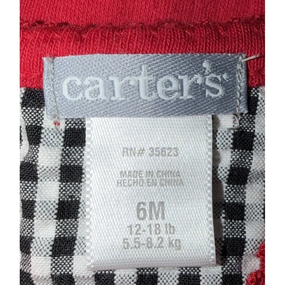 Carter's Infant Girl's 6M 6 Months Red‎ Cotton Jumpsuit Romper Soft 1 Pc NWT